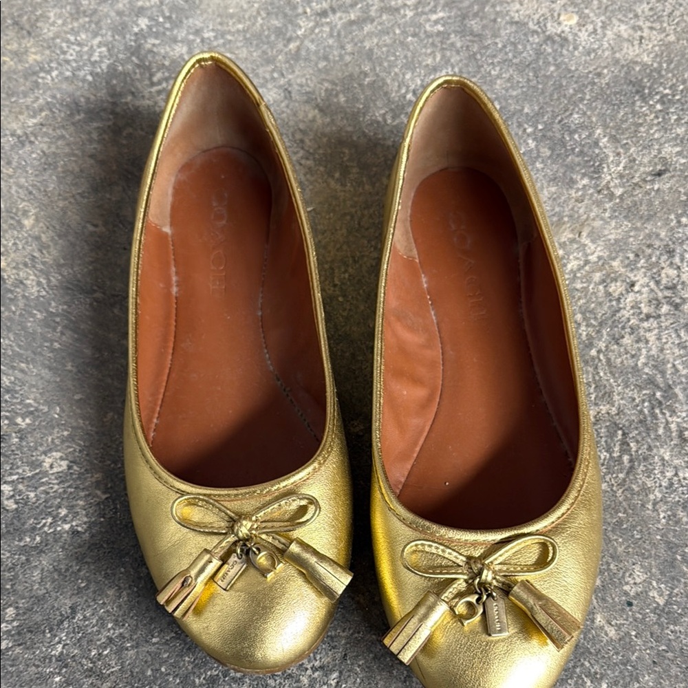 Coach Gold Women's Ballet Flats